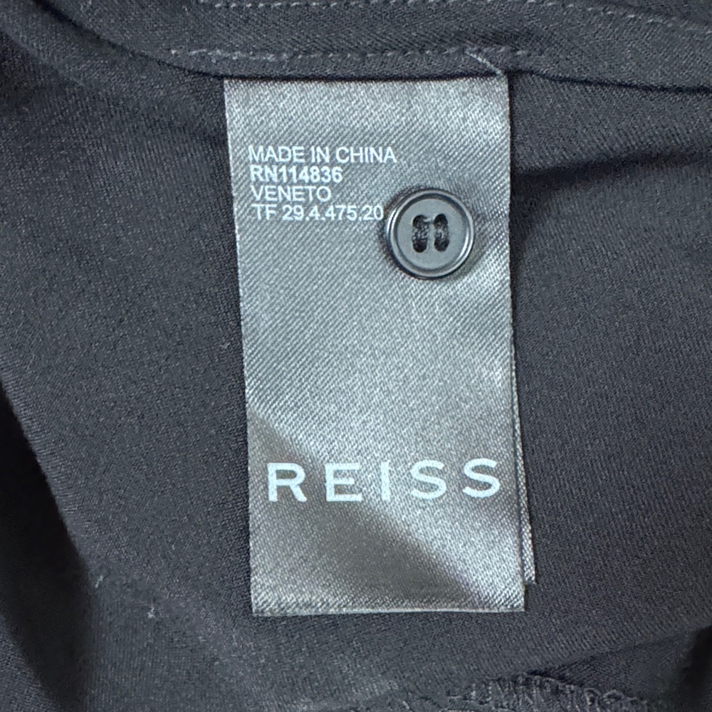 Reiss Veneto Color Block Midi Satin Sheer Long Sleeve Shirt Dress size 6 - Picture 10 of 11